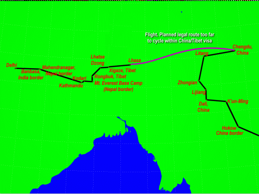 Cass's route so far