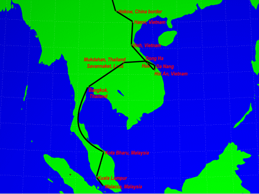 Cass's route so far